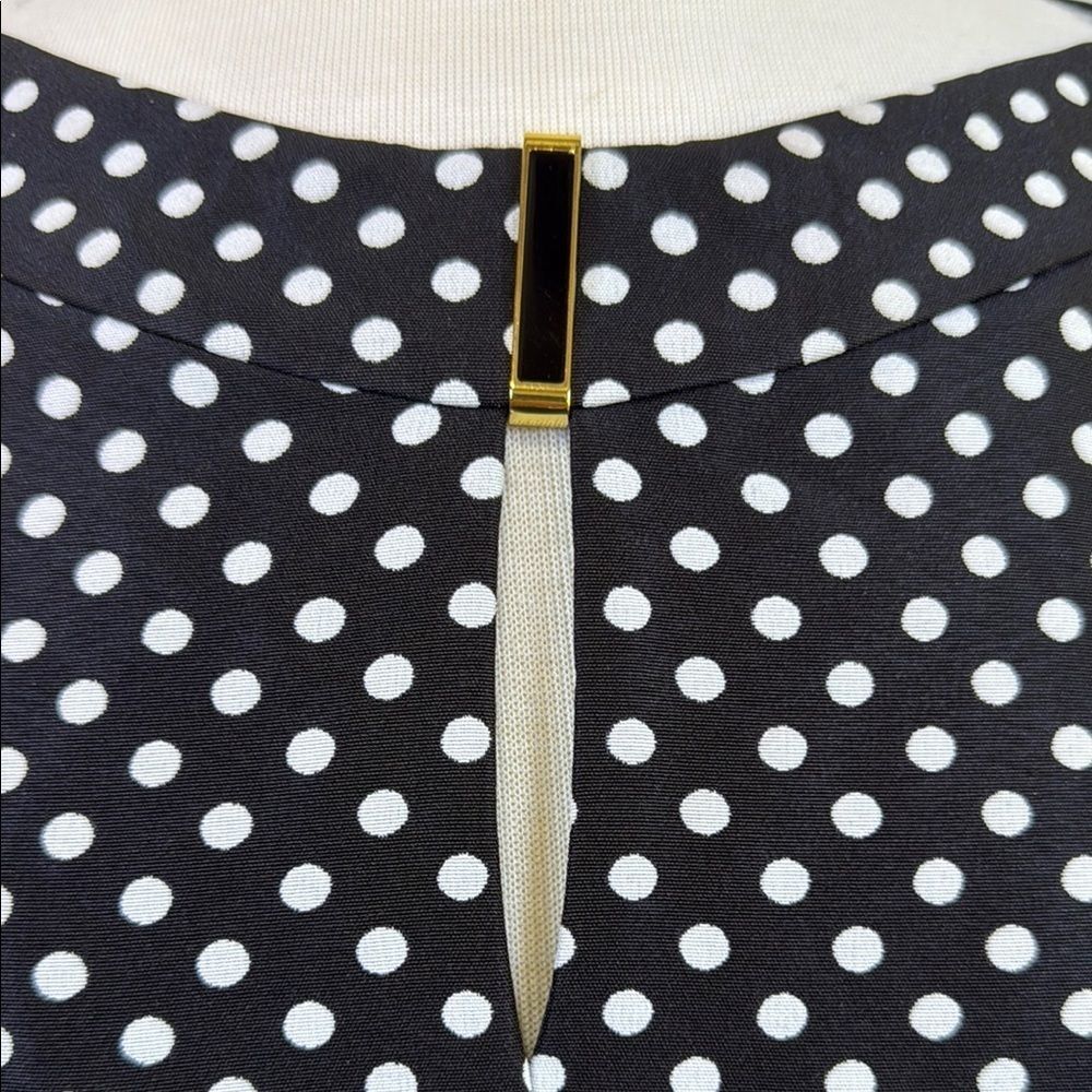 Tahari ASL Black and White Polka Dot Sleeveless Sheath Dress, Size 6 - Picture 2 of 7